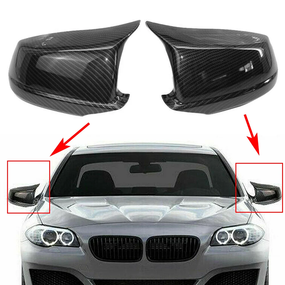 Car Side Mirror Cover Rear View Mirrors Trim For BMW 5 Series F10 2010 2011 2012 2013 & M Series M5 F10 2011 Carbon Fiber Look