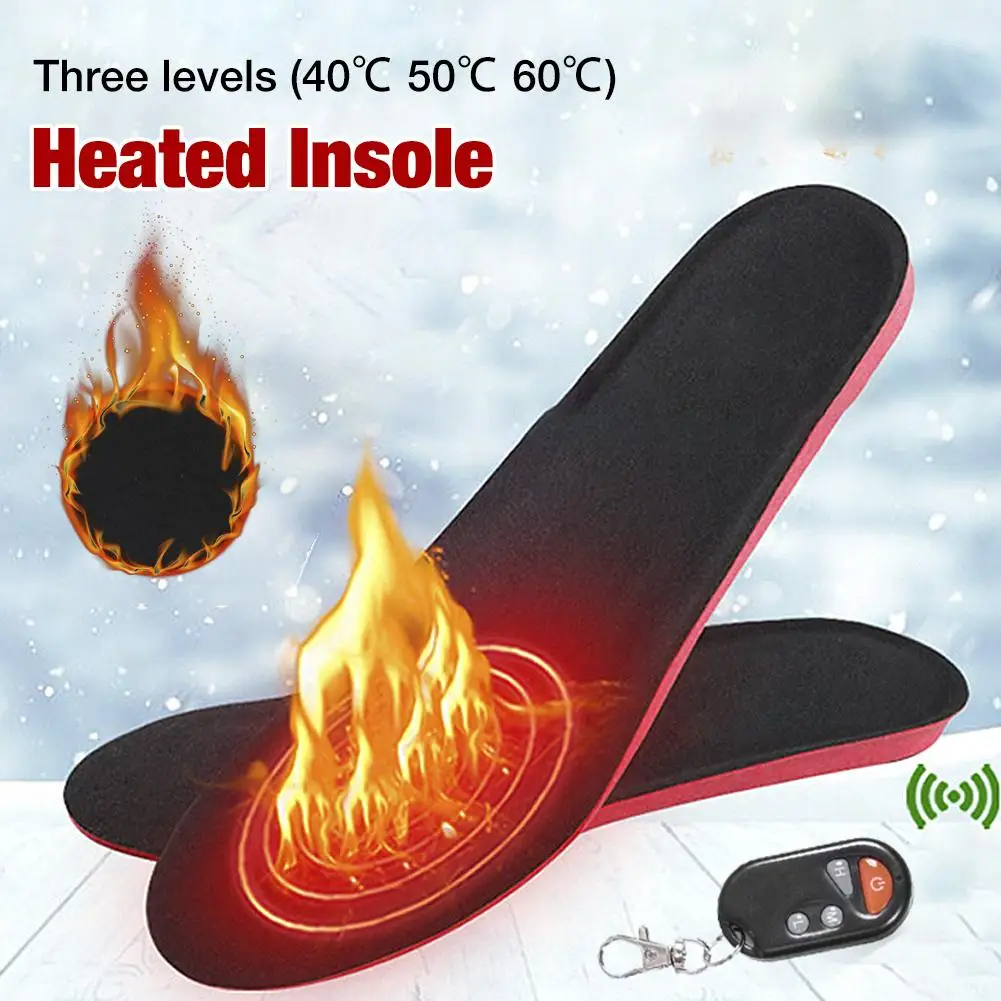 USB Heated Insole Heated Shoe Insoles with Remote Control Foot Warmer Feet Warm Sock Pad Mat Electrically for cycling Camping