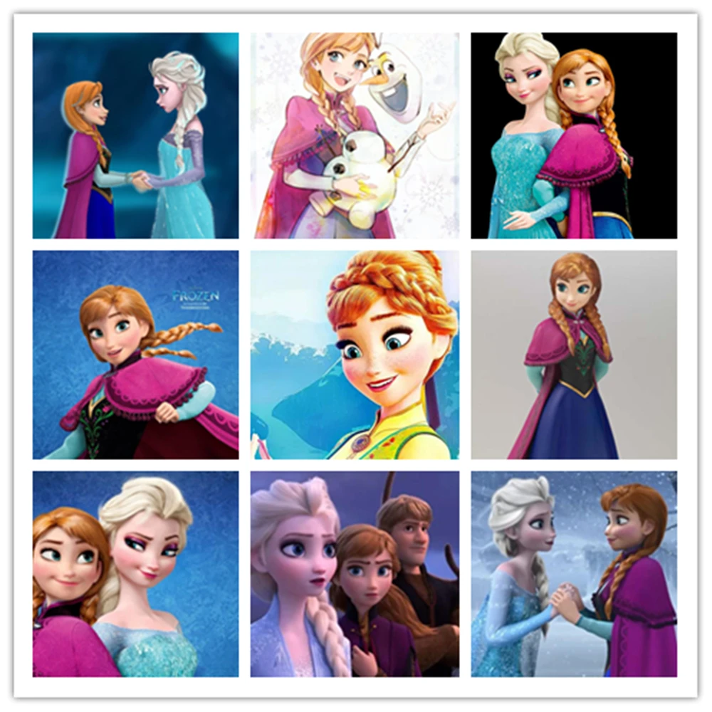 Disney Cartoon Frozen Anna Elsa Wall Art Canvas Painting Nordic Posters and Prints Wall Pictures for Living Room Decoration