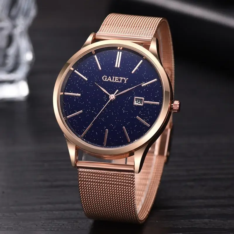 2021 Minimalist Men Fashion Gold Ultra Thin Watches Simple Men Business Stainless Steel Mesh Belt Quartz Watch Relogio Masculino