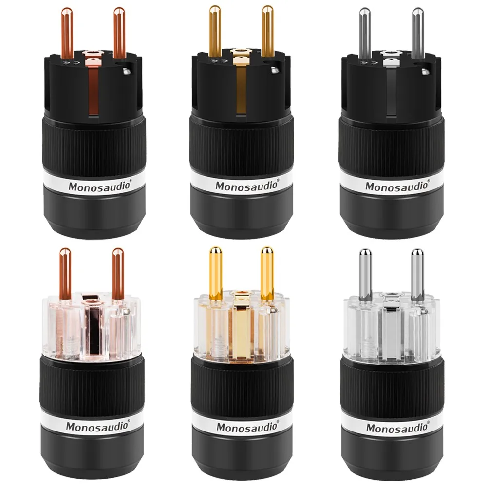 

Штепсельная вилка переменного тока Monosaudio, высококачественный разъем Электророзетки из чистой меди для ЕС, 250 В переменного тока, 16 А, с винтовым замком для Hifi аудио кабины