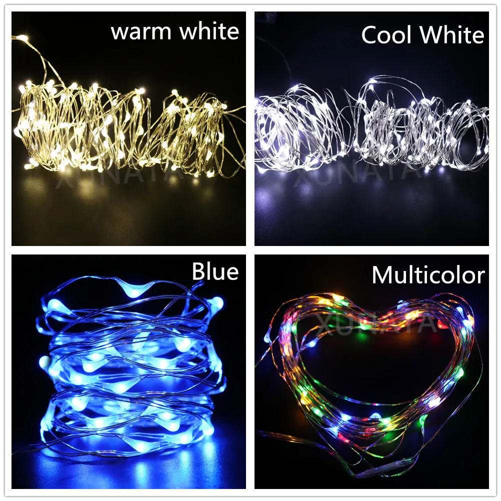 DC12V Micro Rice Wire Silver Fairy String Lights Xmas Garland Light Lamp for Christmas Party Wedding Decoration ourdoor 10m 20m