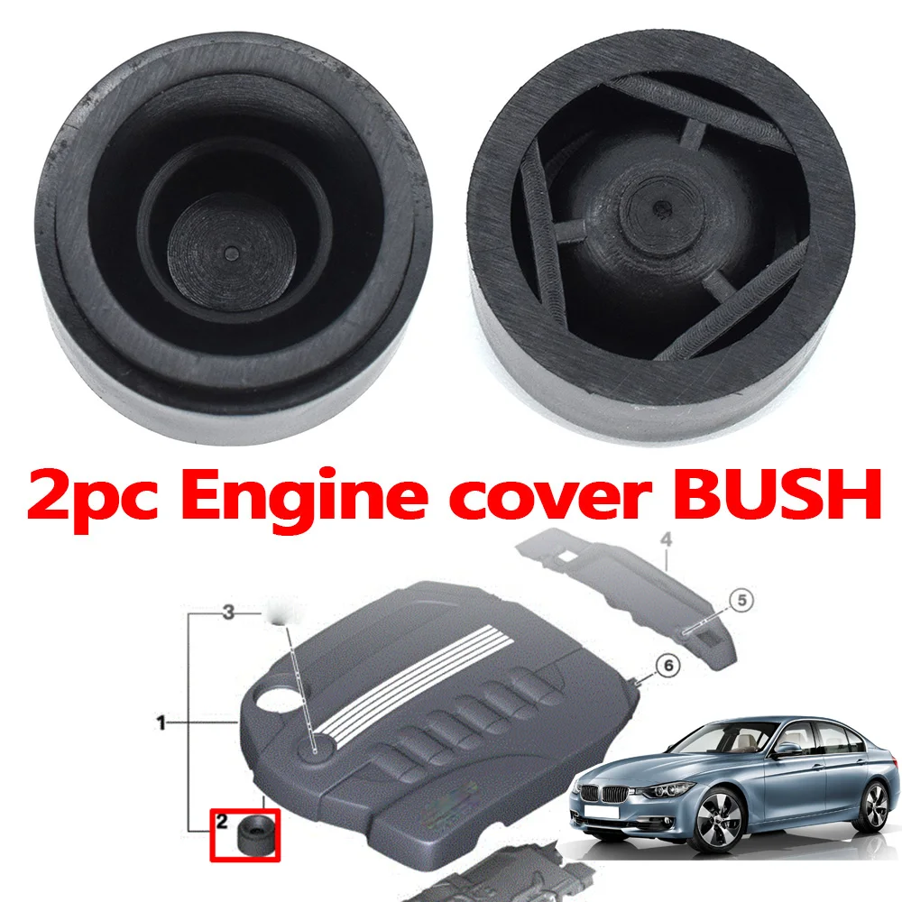 2pcs Engine Cover For BMW 1 2 3 4 5 6 7 Series X1 X3 X4 X5 X6 E81 E87 F20 E90 F30 F10 G30 E83 F25 G05 F15 Rubber Bushing Mount