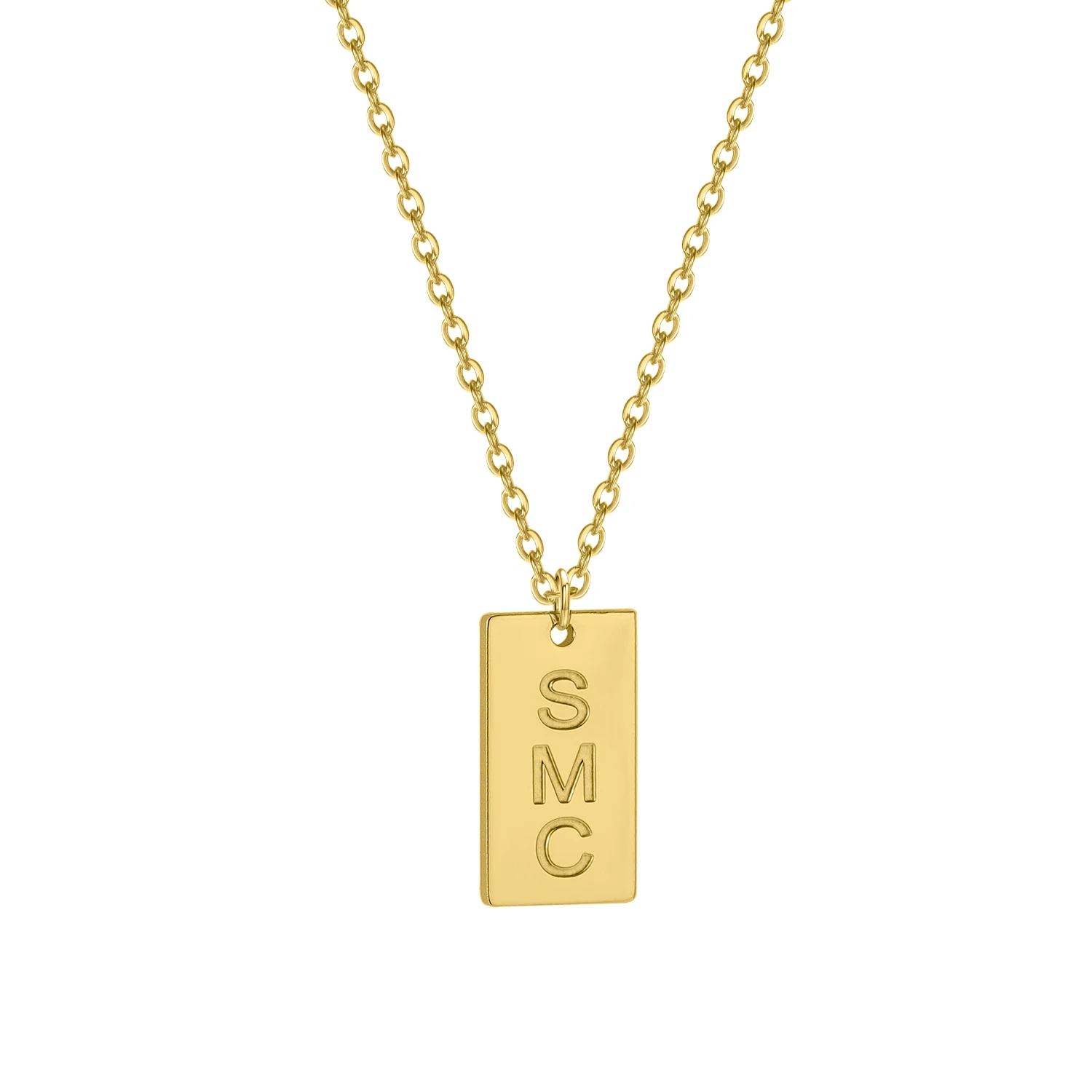 925 Sterling Silver Rectangular Square Pendant Custom Initial Necklace A Gift For Your Best Friend Gold Square Jewelry