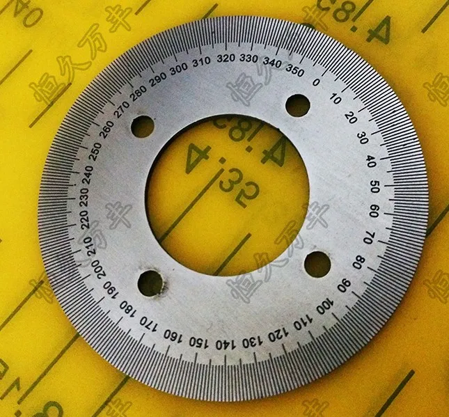Diameter:60mm inner hole:25mm thickness:2mm 360 degree Ultra small dial scale Stainless steel disc