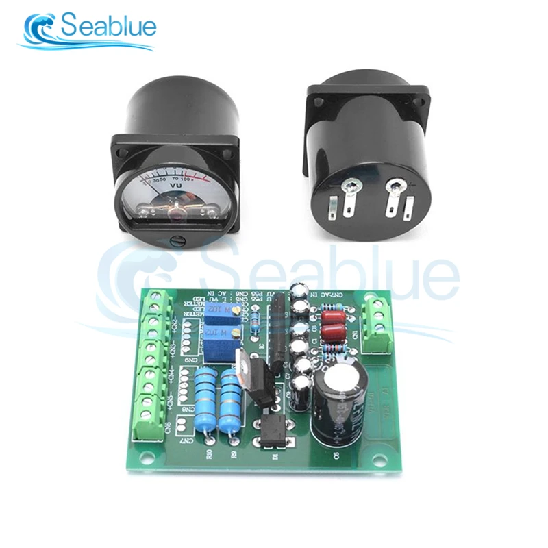 VU Meter Driver Board db Level Meter Amplifier Meter Driver Board + 2Pcs VU Meter 9-12V DC Input