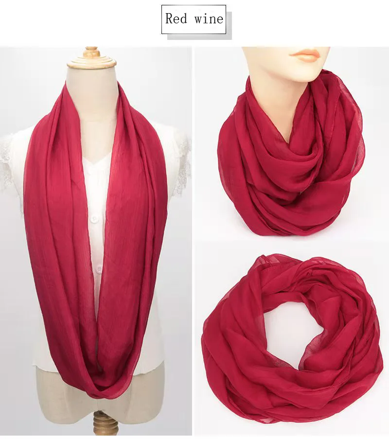 Spring Autumn Chiffon Hedging Bib Pure Color Wild Neck Scarf Women's Soft Light Breathable Decorative Beach Sunscreen Gauze D62