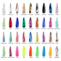 30/100pcs/lot 36 Color Water Drop Nail Rhinestones Crystal Shiny Strass Stones Melon Seeds Diamond Nail Art Decor Manicure Tools