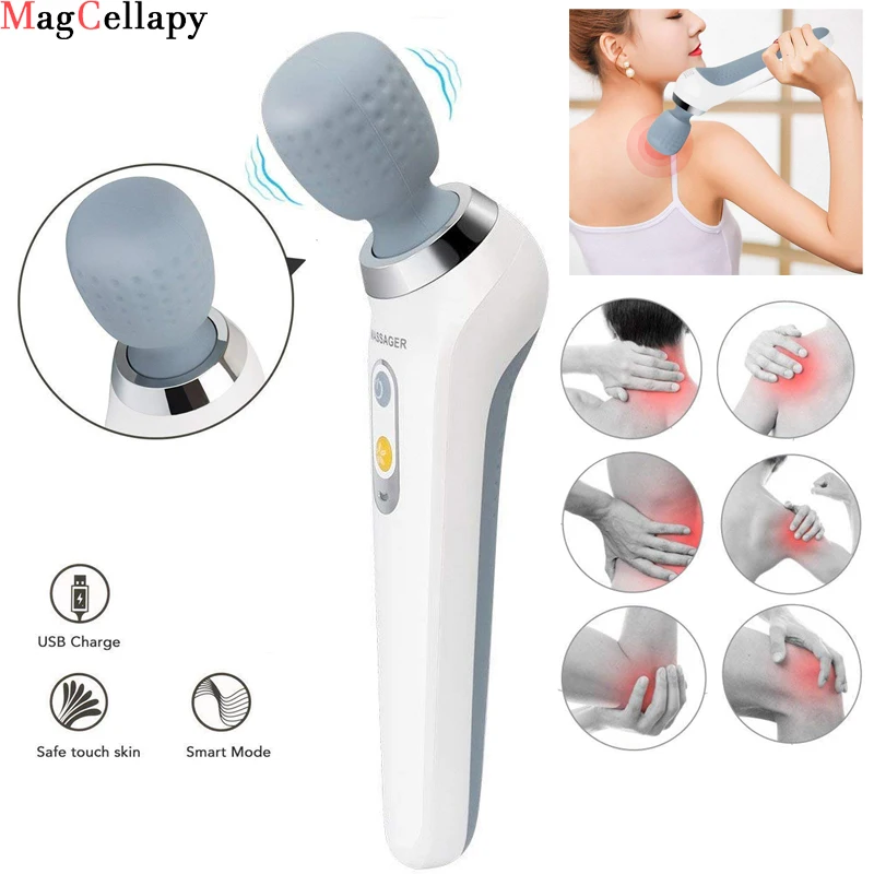 

Electric Handheld Massager Cordless Rechargeable Wand Massager for Muscle, Back, Neck, Shoulder, Full Body Pain Relief