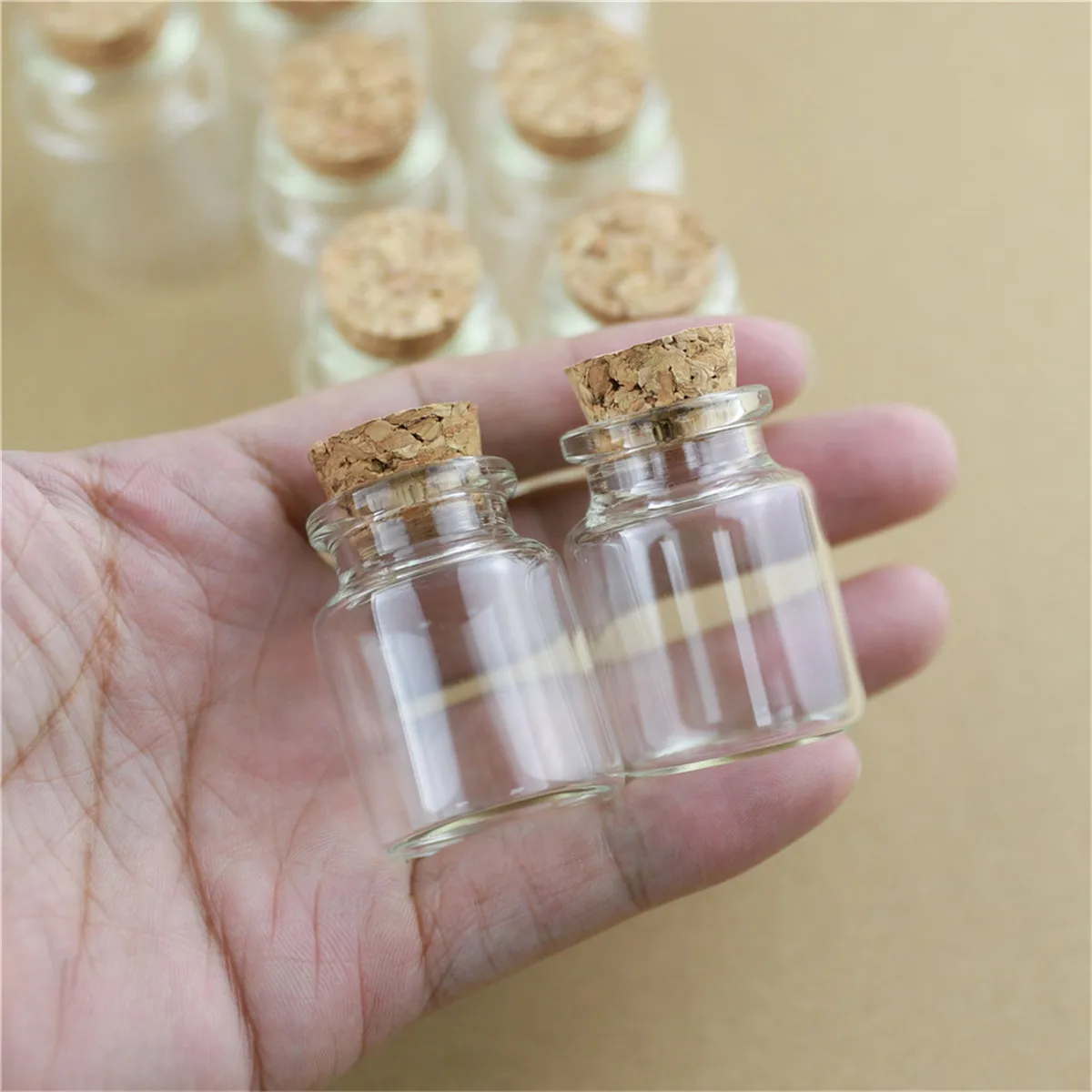 

24 Pieces 30*40mm 15ml Small Glass Jars test tube Stopper tiny container Transparent Empty Cork Glass vial Bottles