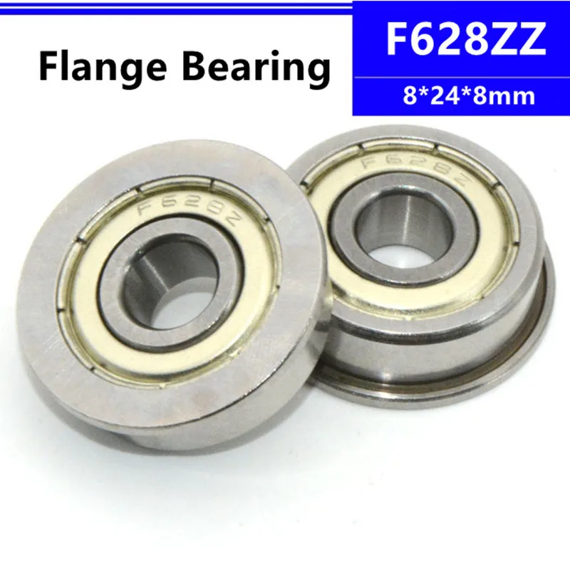 50pcs/100pcs F628ZZ 8*24*8mm flange deep groove ball bearing 8x24x8mm F628Z Flanged bearing 3d printer