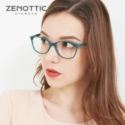 ZENOTTIC Fashion Acetate Eye Glasses Frames For Women Wooden Optical Glasses Frame Female Cat Eye Eyeglasses Spectacle Frame
