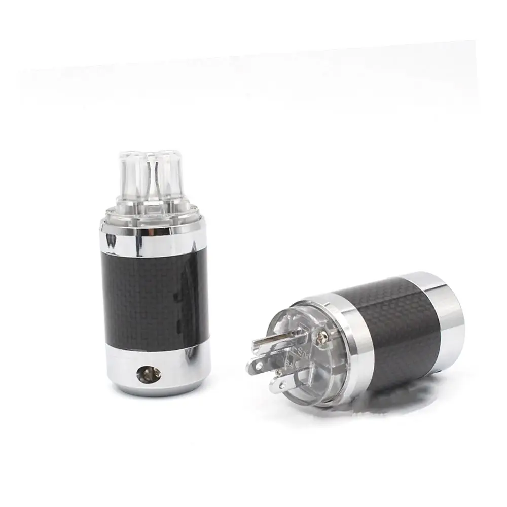 

Hi Fi Power Connector black Carbon Fiber with Gold plating US AC power plug Audio amplifier plug