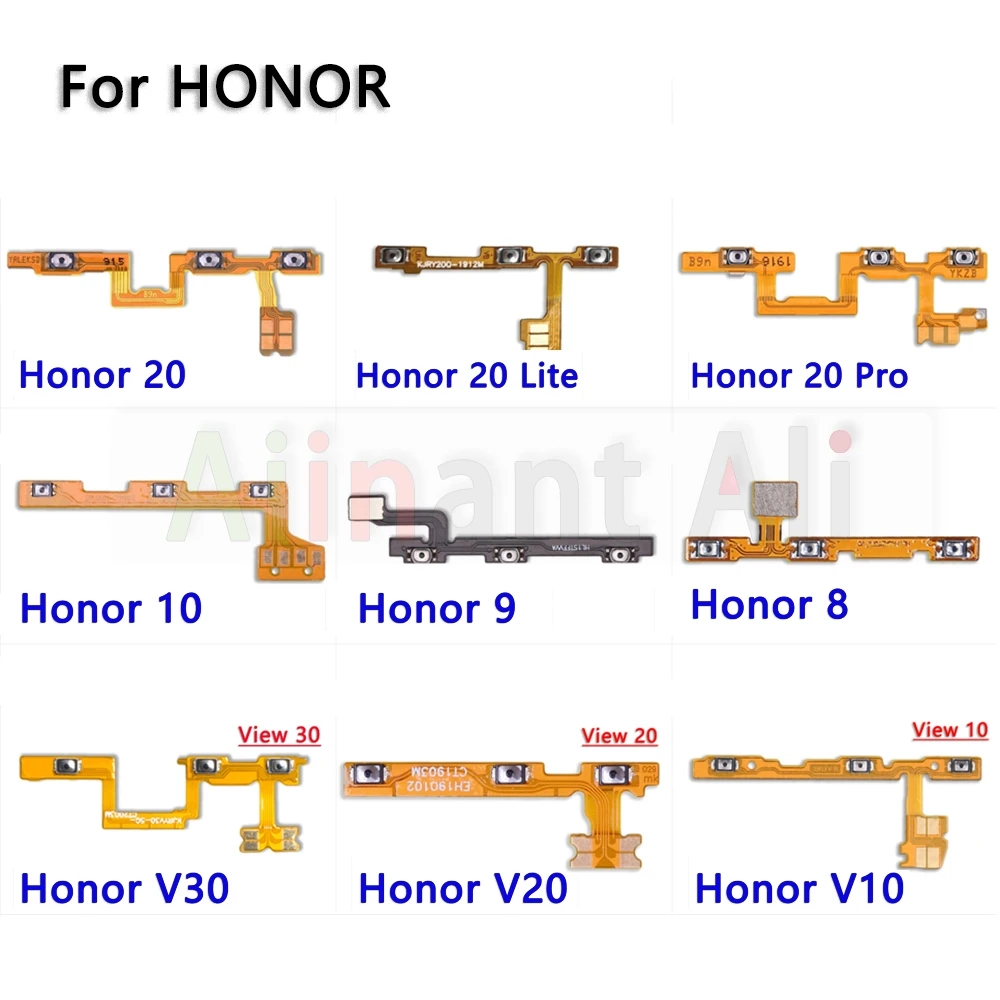 

AiinAnt Power On Off Volume Button key Flex Cable Ribbon For Huawei Honor 8 9 9i 9X 10 20 20i 20s 30 30s View Pro Plus Lite