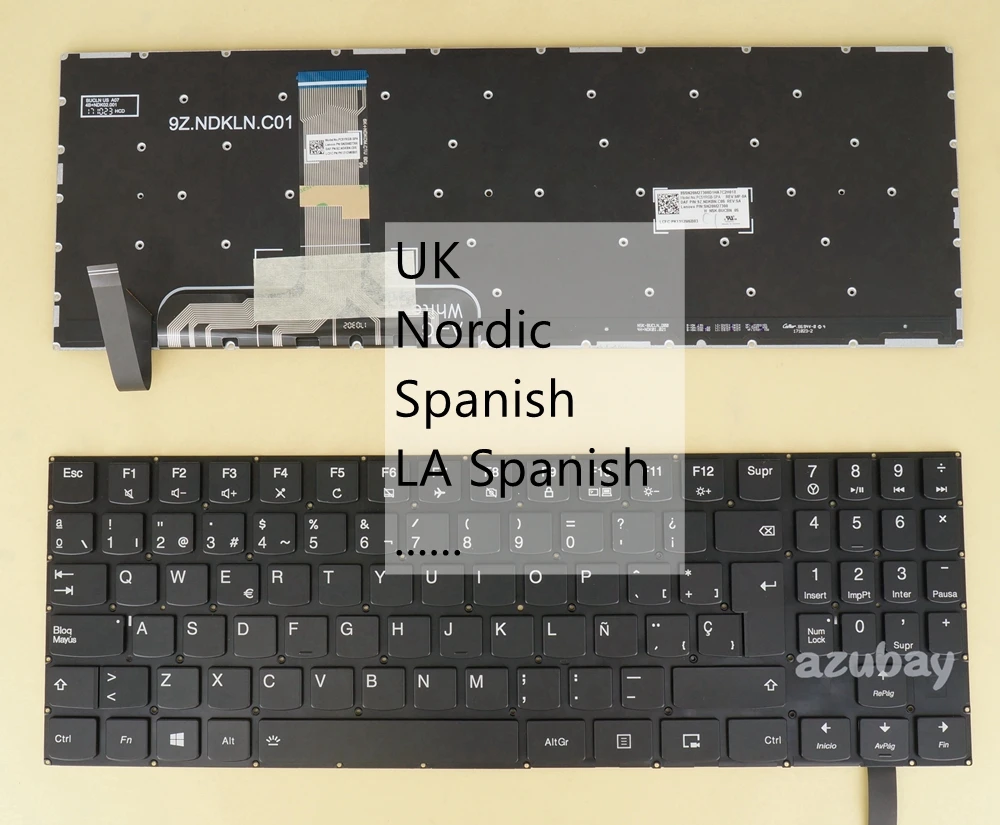 UK Nordic Las Spanish Keyboard For Lenovo Legion Y720 Y720-15IKB SN20M27335 SN20M27324 SN20M27300 SN20M27282 PC5YRGB RGB Backlit