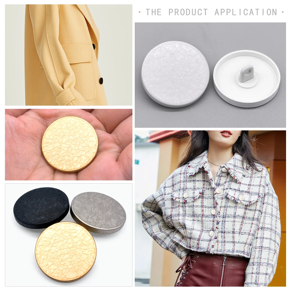 New fashion classic big sewing button decorative glacial fissure plane gold black buttons for clothing overcoat accessories DIY