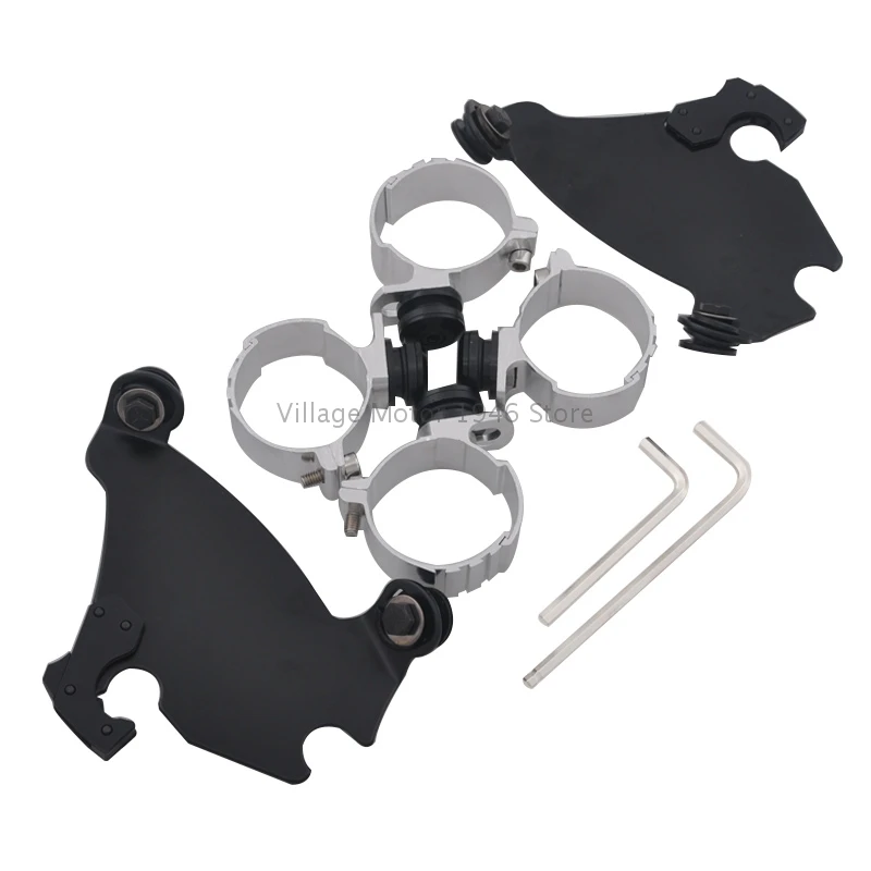 Picture 4: Motorcycle Parts Bracket Gauntlet Headlight Fairing Trigger Lock Mount Kit 49MM for Harley Davidson Dyna Fairing XL 1986-2016