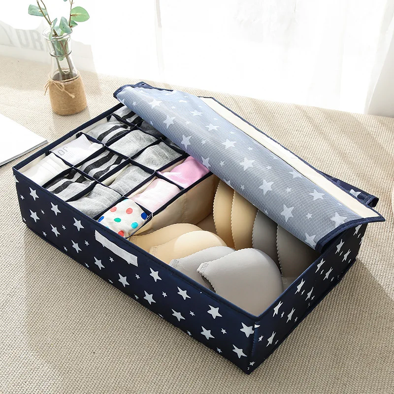 

Modern Style Underwear Storage Box Home Furnishing Socks Bras Panties Organizing Box Dustproof With Cover Washable Foldable