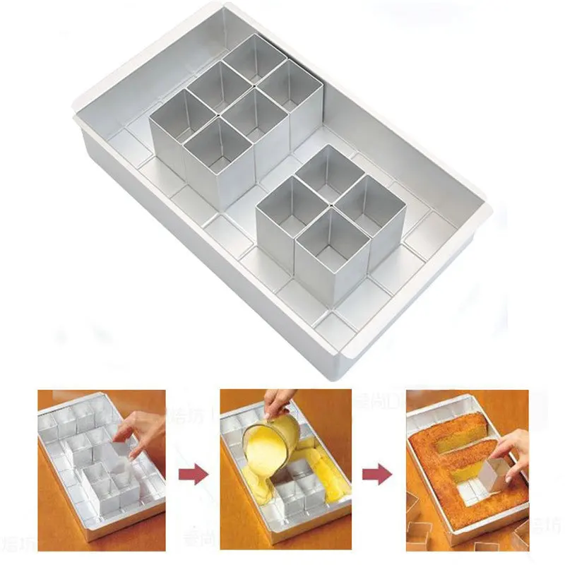 Hot Anode Aluminum Alloy Movable Number Letter Cake Mold Bakeware Fondant Pudding Jigsaw Cookie Mould Muffin Baking Tools