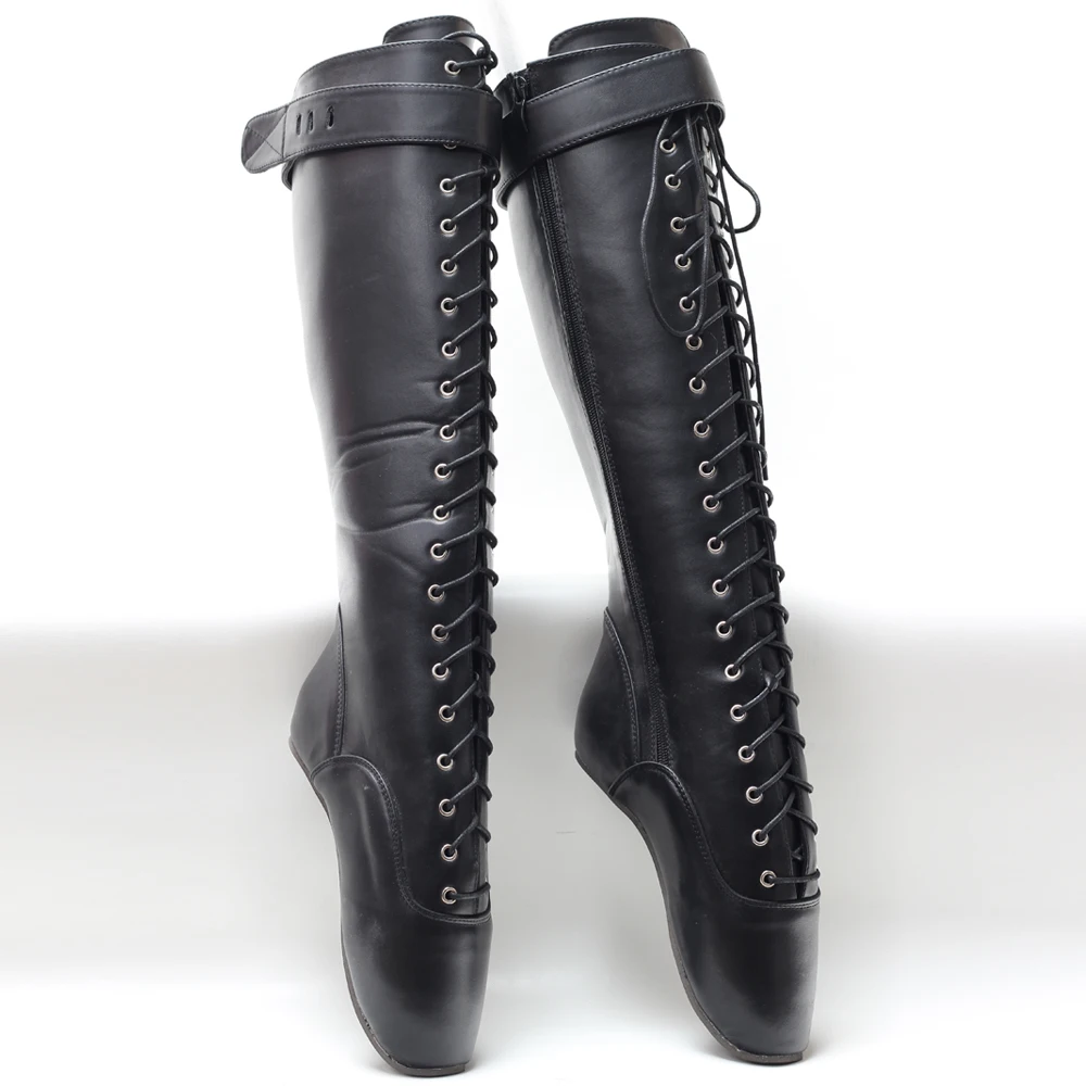 JIALUOWEI Fetish Extreme High Heels BALLET Knee Boots Sexy Cosplay Boots With Locks