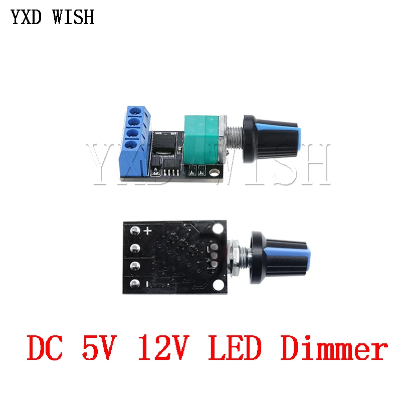 LED Dimmer Power Controller 5V 12V 10A Voltage Regulator PWM DC Motor Speed Controller Governor Stepless Speed Regulator Dimmers