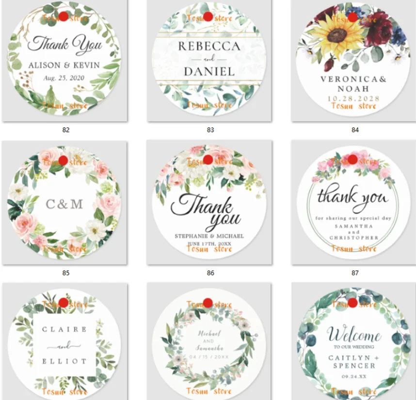 Customized Round Wedding Tags Personalized Wedding Tags, Candy Tags, Birthday, Baptism, Your Photo