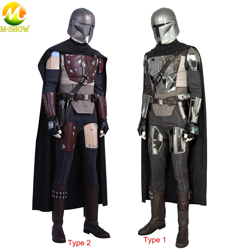 Superhero Bounty Hunter Cosplay Costume Men Armor Suit with Helmet Halloween Outfit Carnival Fancy Suit Any Size