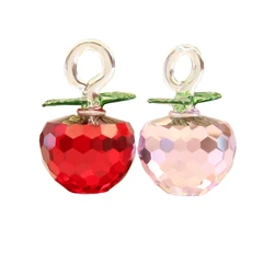 Chirstmas Tree Hangs Ornaments 30 40 50mm Crystal Glass Apple miniature Figurine Natale Home Decorations Figurines Crafts gifts