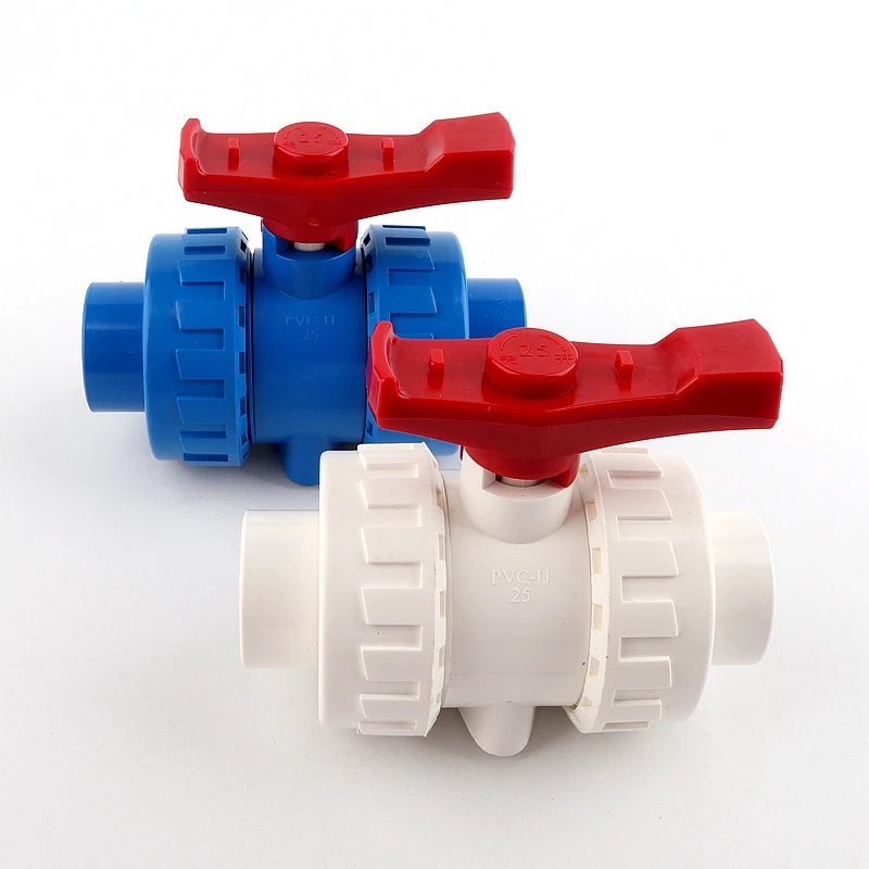 1PC 20~63mm UPVC Union Ball Valve Garden Irrigation System Aquarium Fish Tank Connector PVC Pipe Adapter Fittings