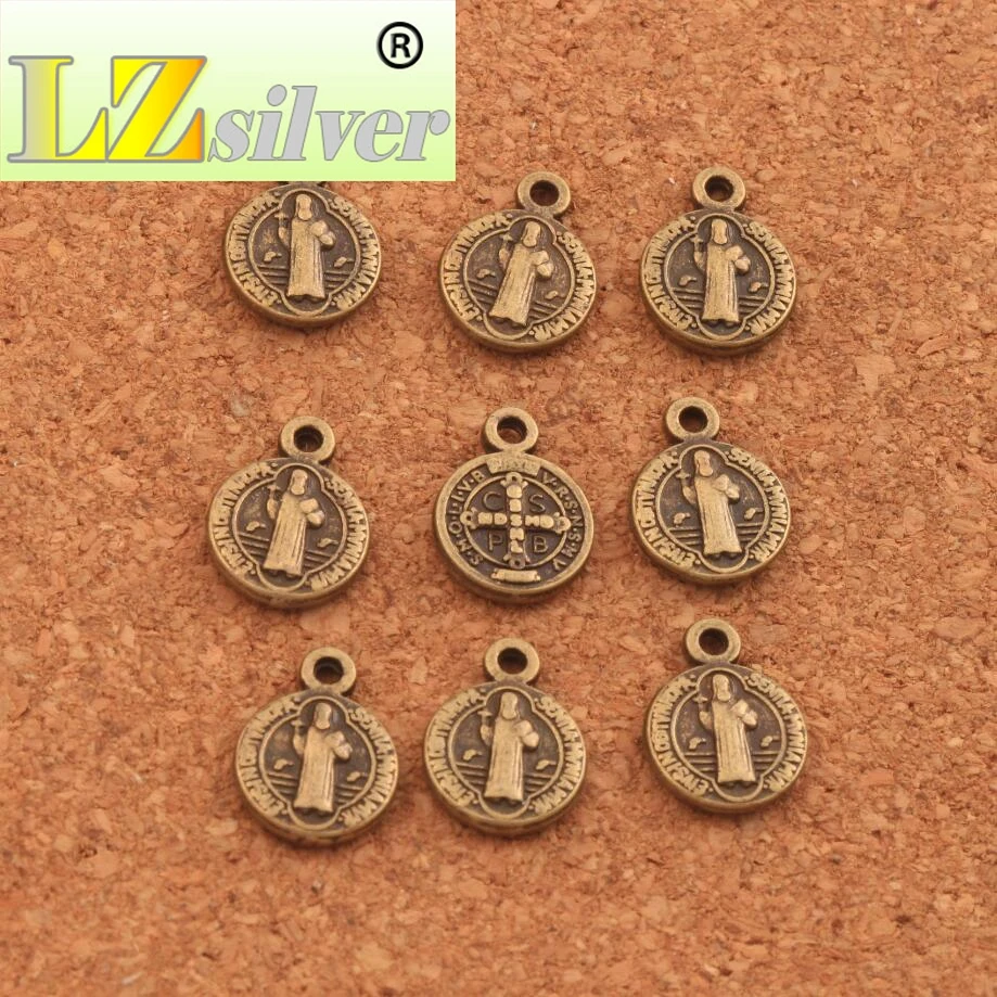 Saint Benedict Nursia Patron Medal Cross Charms Pendants L1651 60pcs 12x9mm Zinc Alloy