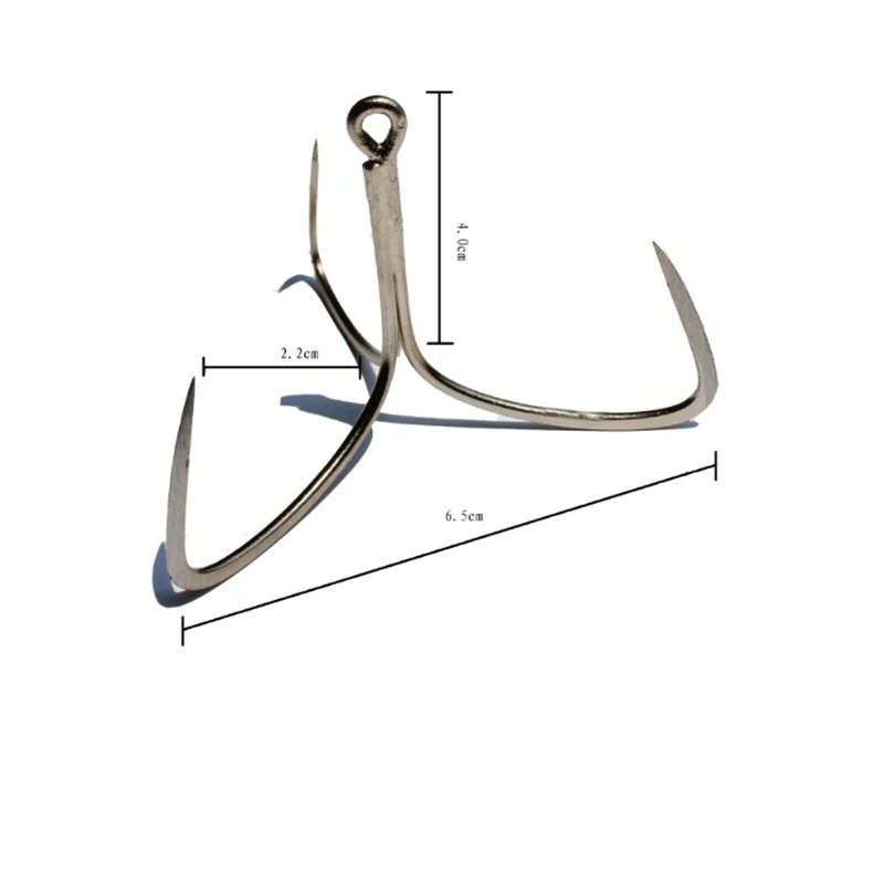 DYGYGYFZ 2Pcs Sharp Blade Anchor Hook Fishing Hooks High Carbon Steel Barbed Fishhooks Super Sharp Triple Hooks Sea Tackle