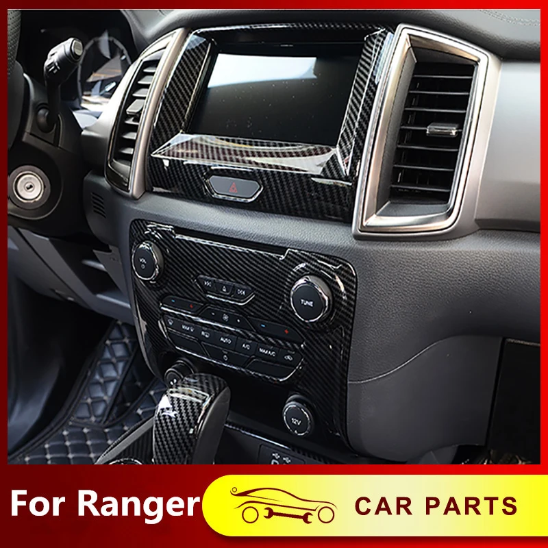 Fit For Ford Ranger Everest Endeavor Accessories Carbon fiber color Center Console Frame Cover 2015 2016 2017 2018 2019 2020