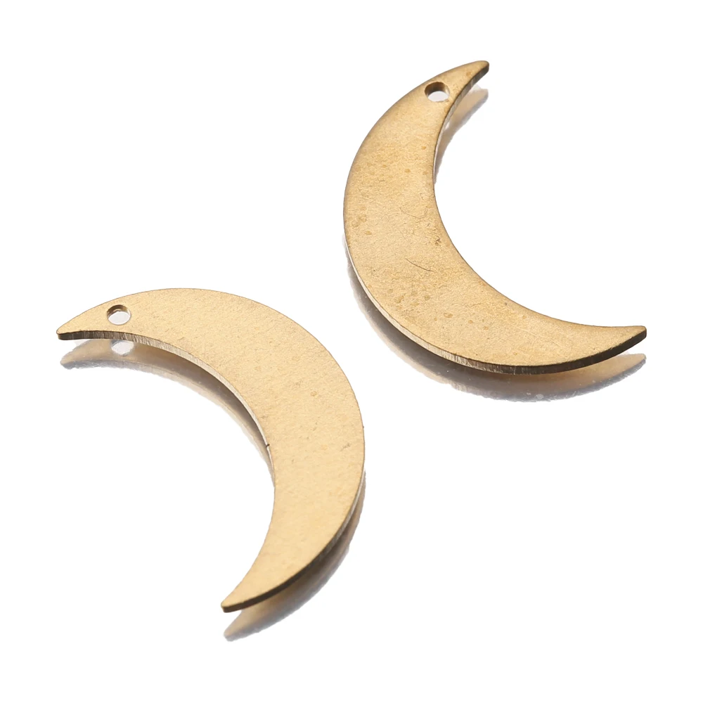 40Pcs/Lot Original Brass Crescent Moon Earrings Charms Pendants Accessories Wholesale For Diy Necklace Bracelet Jewelry Making