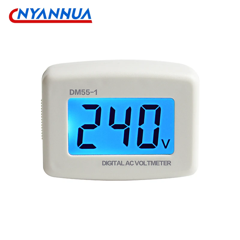 DM55-1 Electric Meter Household LCD Digital Display AC Voltmeter Switch EU US Plug Voltage Meter Plug AC110-300V