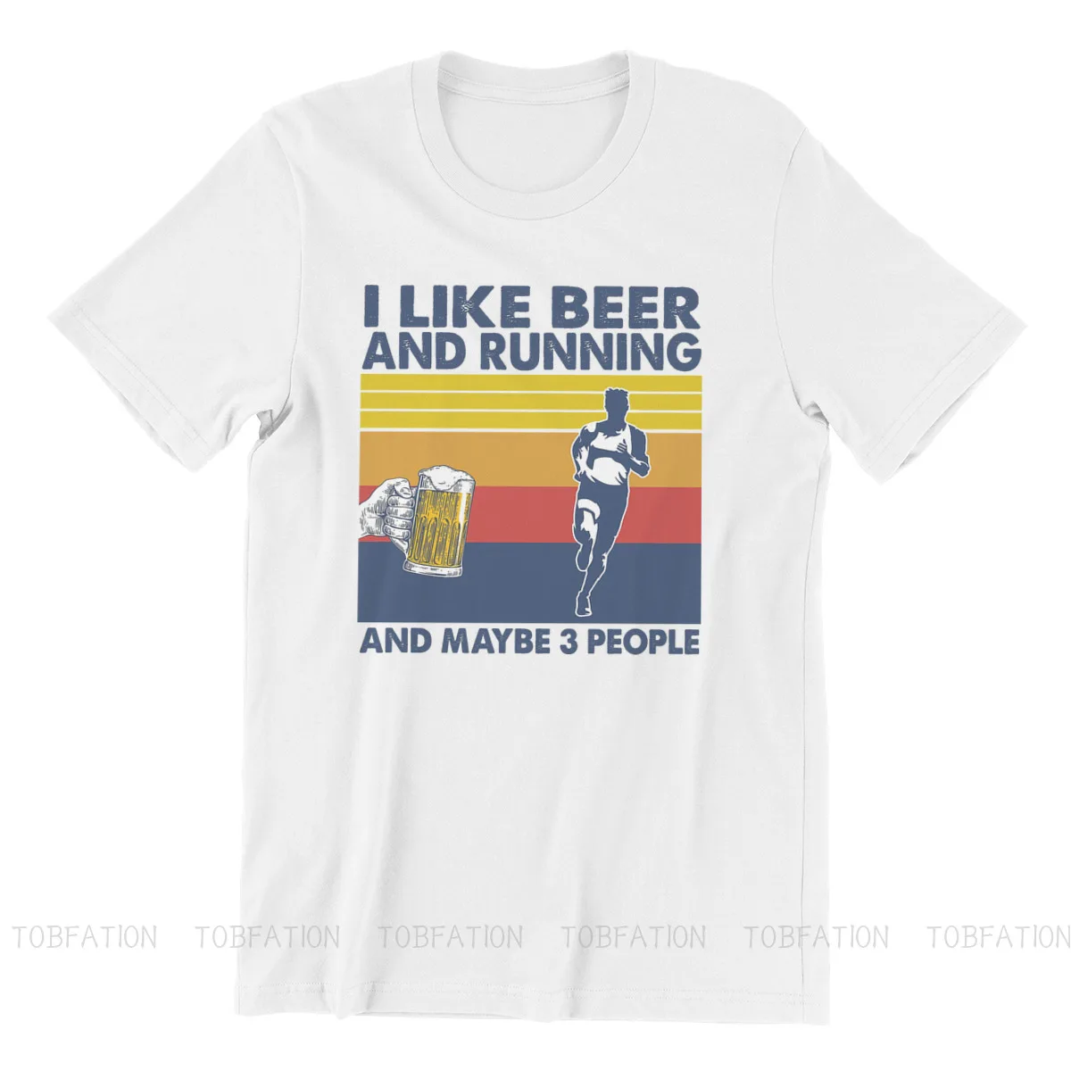 I Like Beer and Running Beer Lover Father\'s Day Gift T Shirt Grunge Loose Crewneck TShirt Big sales Harajuku Men\'s Streetwear