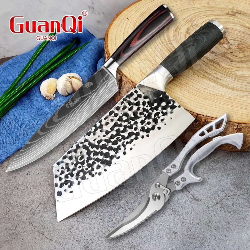 Stainless Steel Meat Chopping Cleaver Slicing Chef Knife Handmade Forged Kitchen Knife Cooking Knives Razor Sharp Slicing Knife