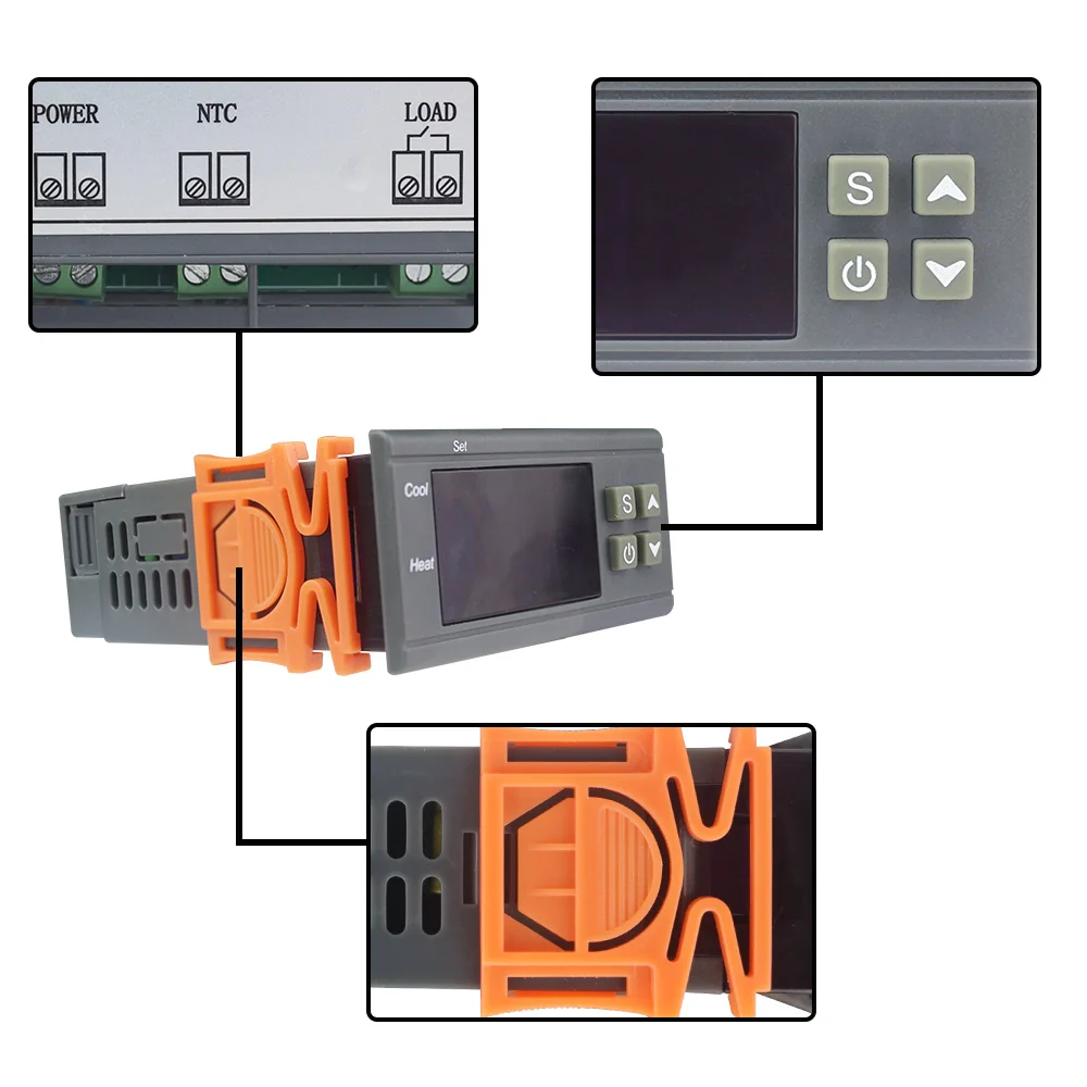 KT1230W 30A Intelligent Digital Thermostat Temperature Controller Regulator C/F for Incubator with Thermoregulator Relay Output