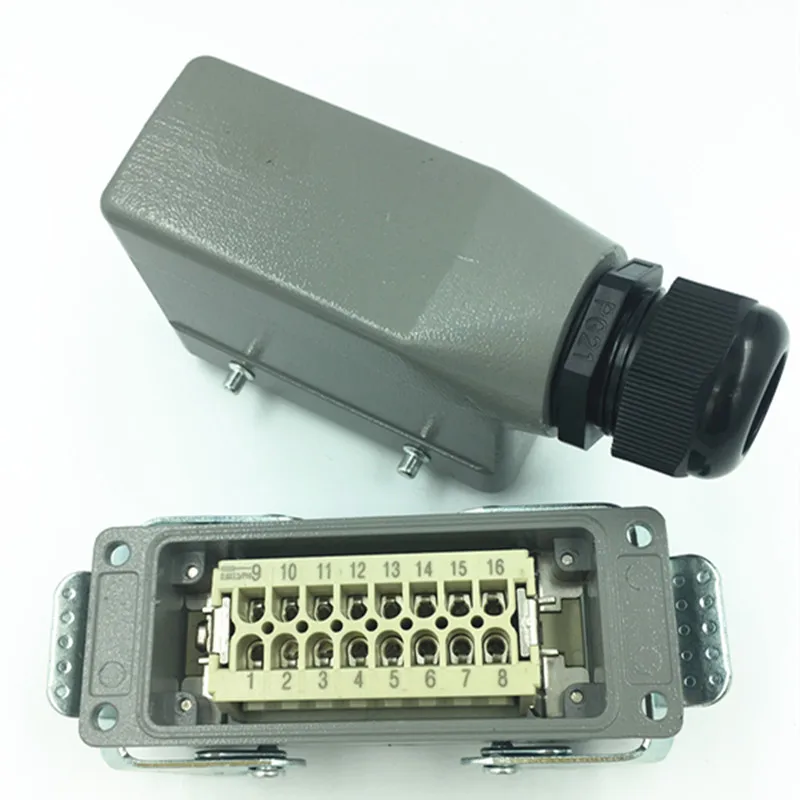 Gli accessori caldi resistenti del corridore del connettore 16-core HDC-HE-016-1 la spina rettangolare di aviazione dell'incavo 16A celata