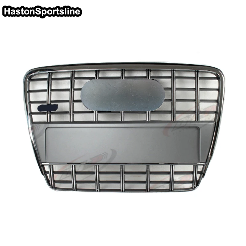 S6 Style Grey Front Sport Hood Racing Grill for Audi A6 C6 S6 Sline 2005-2011 Car Styling Accessories Not Fit RS6