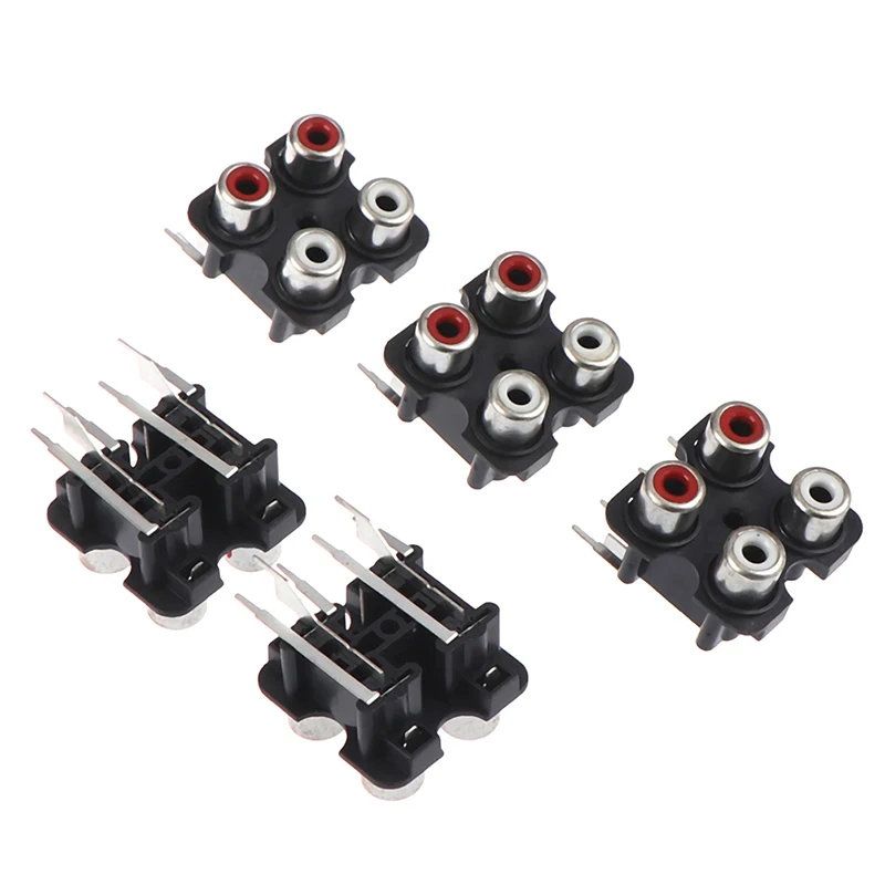 5Pcs 2/4 hole RCA Female Stereo audio Jack AV Audio input socket Connector