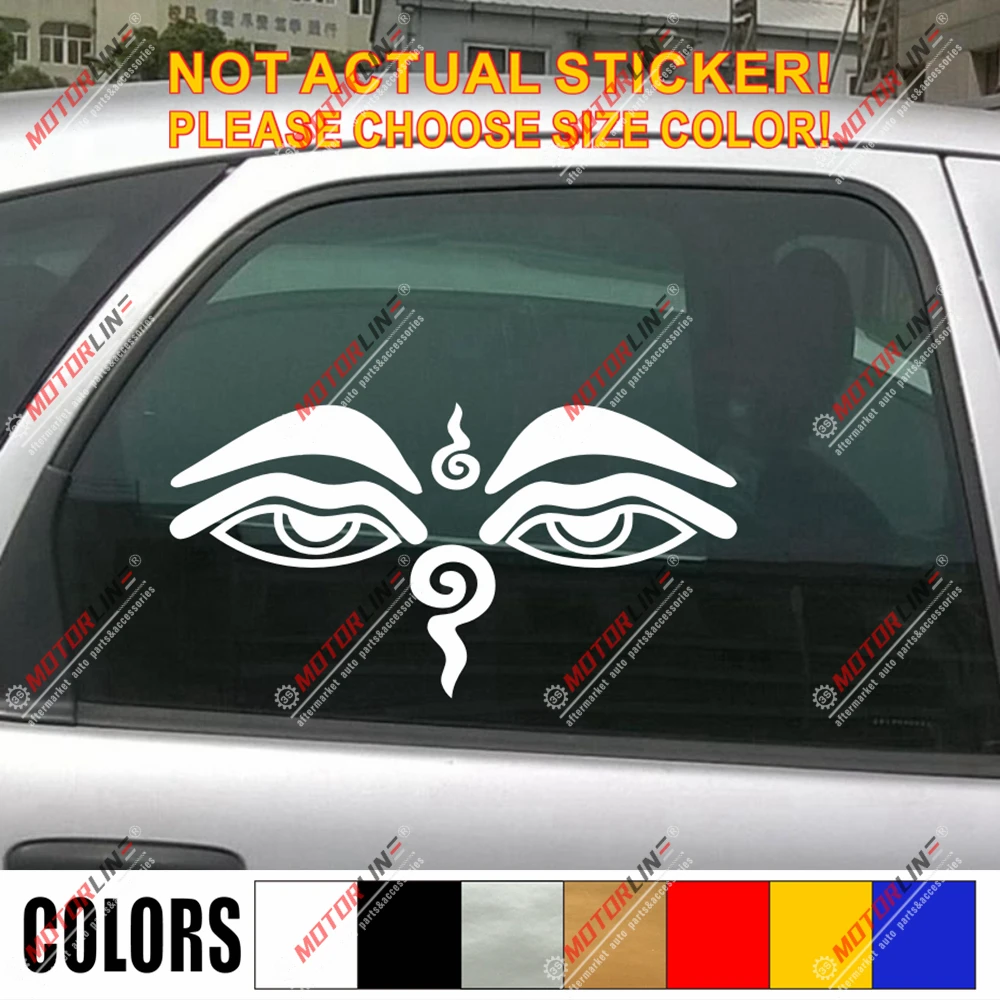 Buddha Eyes Nepal Decal Sticker Car Vinyl pick size color no bkgrd