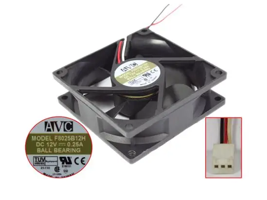 

AVC F8025B12H DC 12V 0.25A 80x80x25mm 3-Wire Server Cooling Fan