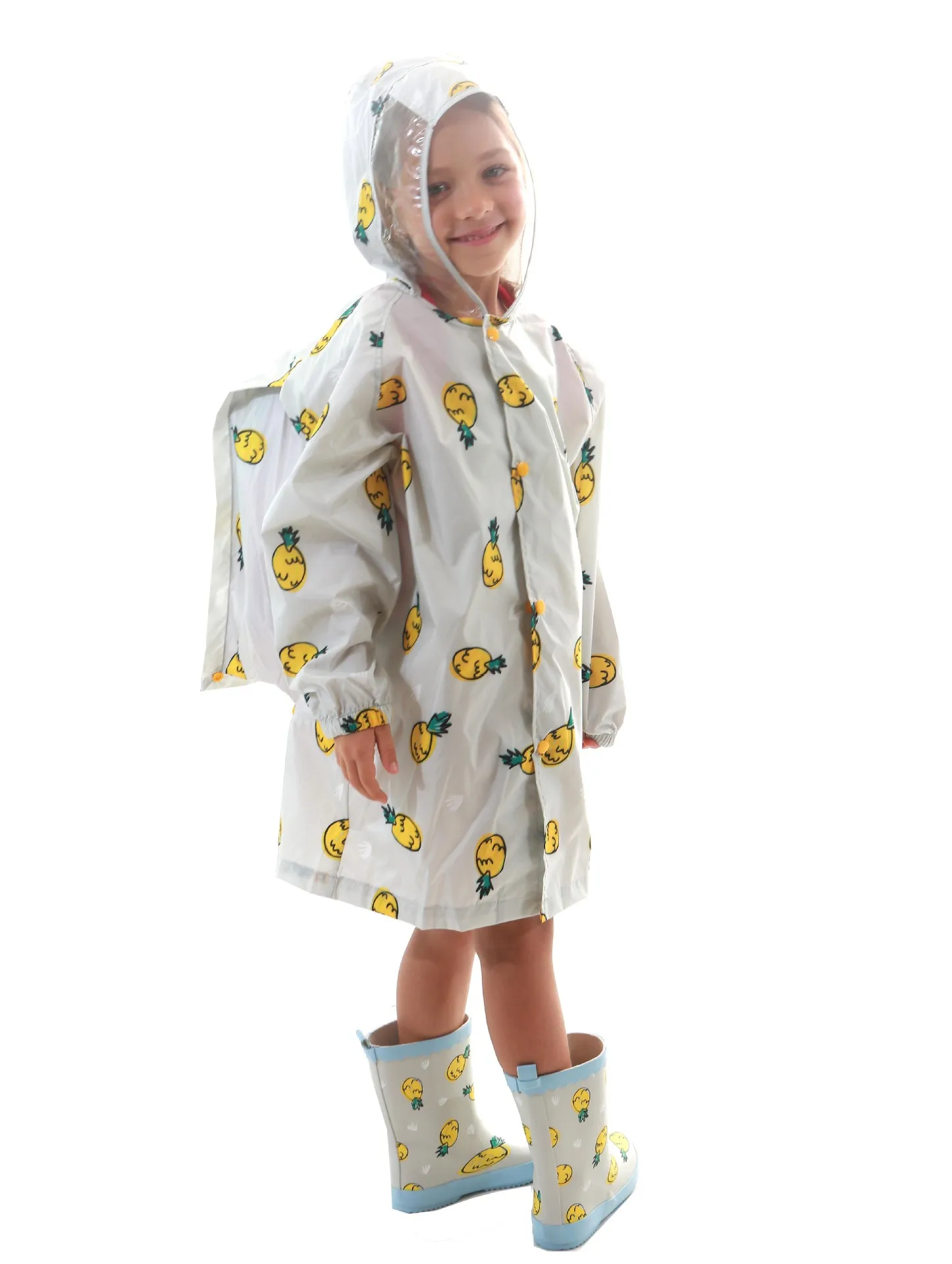 Regenjas met rugzakhoes voor student Een stuk regenpak Kinderen Herbruikbare regenponcho Regenjas Jongens Meisjes