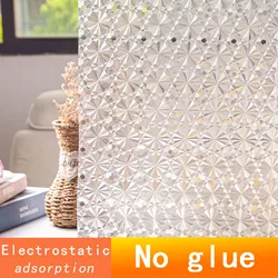 Window Film Electrostatic Adsorption Light Transmission Self Adhesive Film Bathroom Privacy Anti Look Ice Crystals Window Film