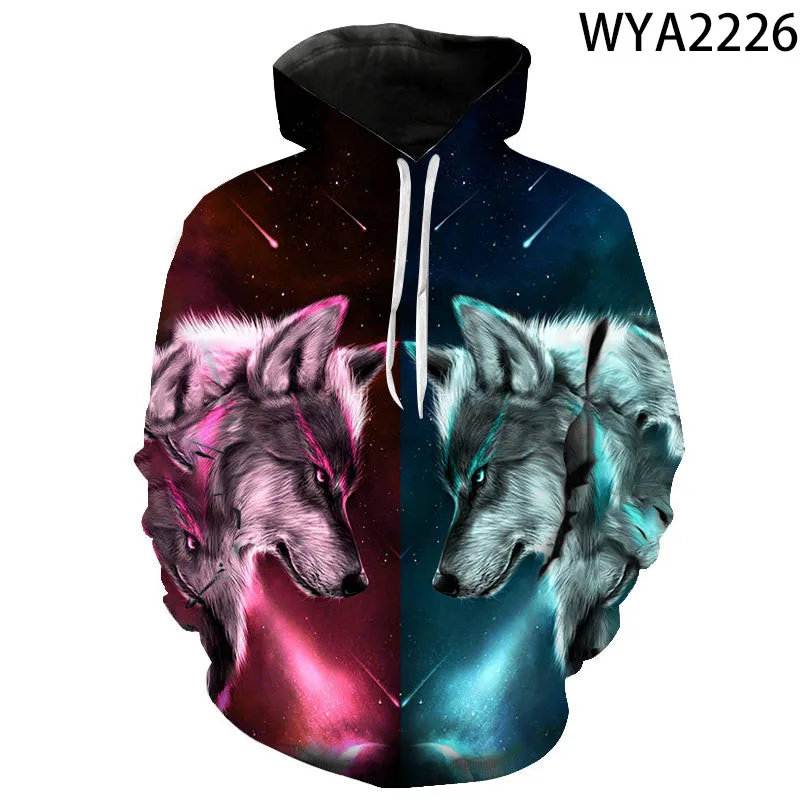 Wolf Hoodies 남자 여자 어린이 3D 프린트 스웨터 소년 소녀 키즈 풀오버 패션 운동복, 동물 스트리트웨어 풀오버 코트