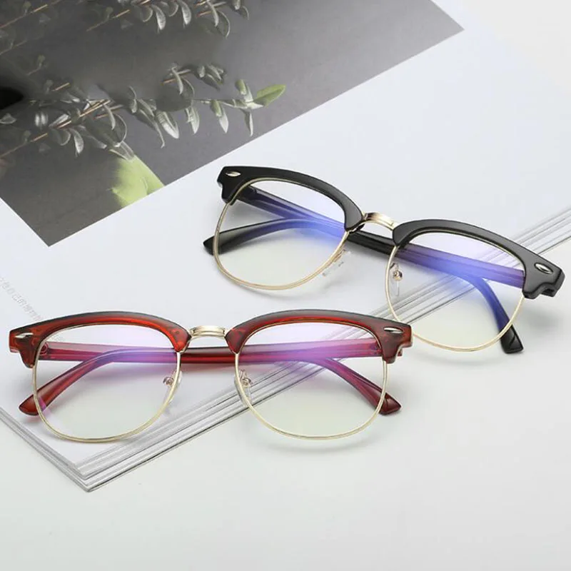 Gafas ópticas de memoria para miopía, lentes de media montura terminadas para hombres y mujeres, 1-1,5-2-2,5-3-3,5-4-4,5-5-5,5-6