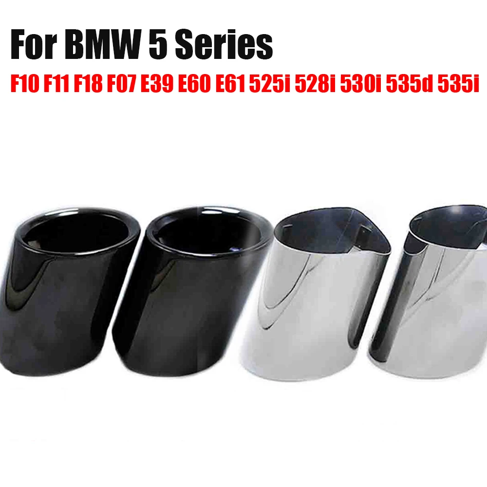 

Car Muffler Tip Cover Exhaust Pipe Stainless Steel For BMW 5 Series F10 F11 F18 F07 E39 E60 E61 525i 528i 530i 535d 535i 1pair