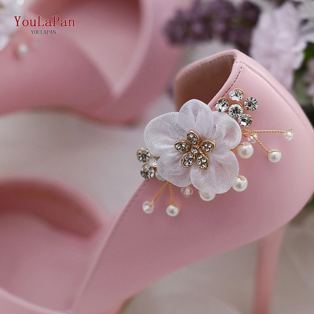 YouLaPan Wedding Shoe Buckle Clothing Shoes Accessories Bridal High Heels Clips Shoe Buckle Shoe Flower Removable Clip  X05