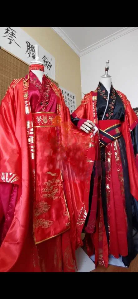 Wei Wuxian Lan Wangji Man-Man Couple Wedding Costume Hanfu Cosplay for Anime The Founder of Diabolism Male Wedding Costume