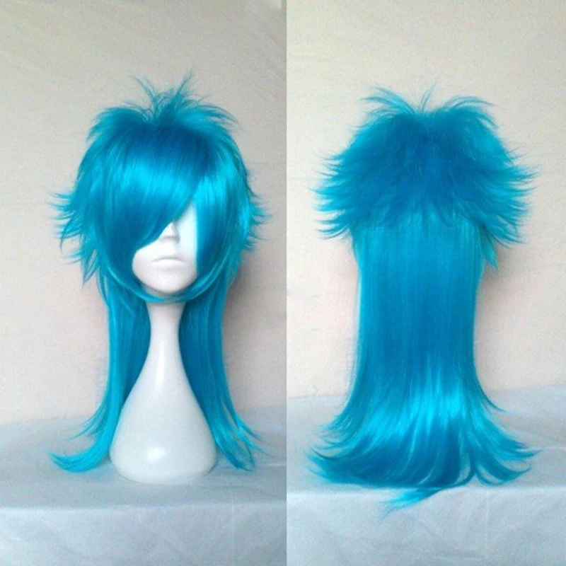 HAIRJOY Dramatical Murder DMMD Seragaki Aoba kostum Cosplay Wig pesta dua warna rambut sintetis Ombre biru gratis ongkos kirim